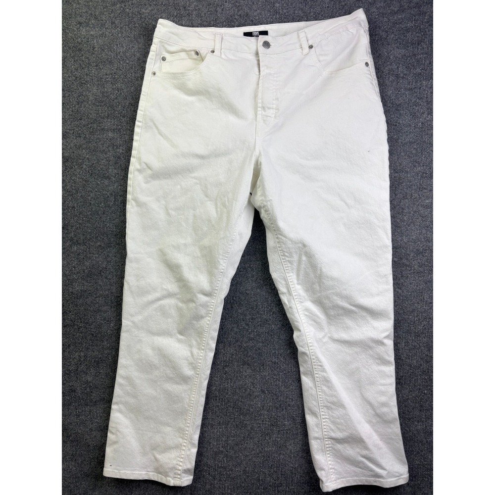 Frye Straight Leg Jeans Womens 14/32 White High Rise Stretch Denim Pants